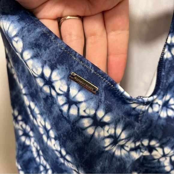 NWOT Victoria Secret Flounce Ruffle Deep Plunge Cheeky Tie Dye One Piece Suit M - Picture 7 of 14